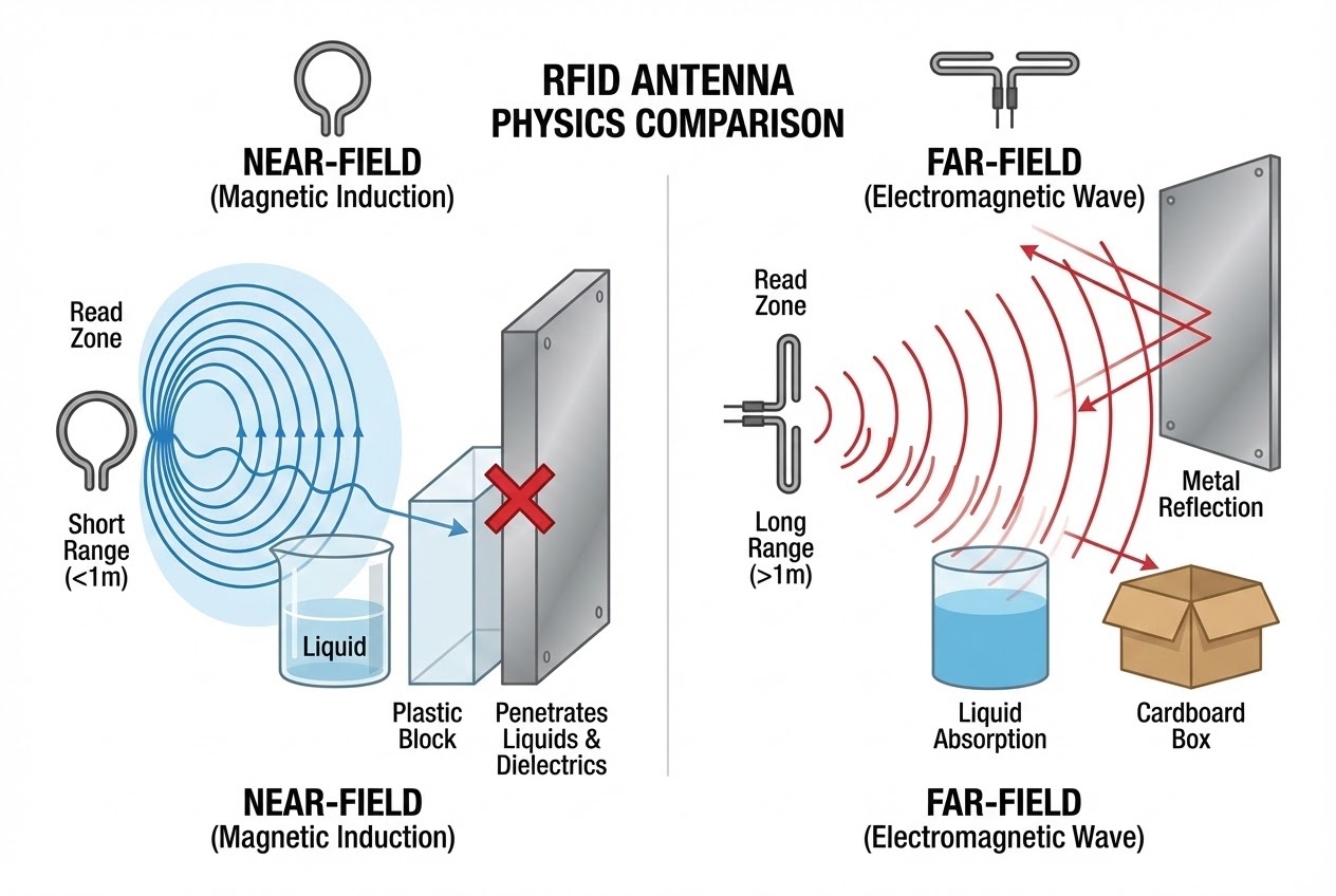 RFID Near vs Far Field Diagram