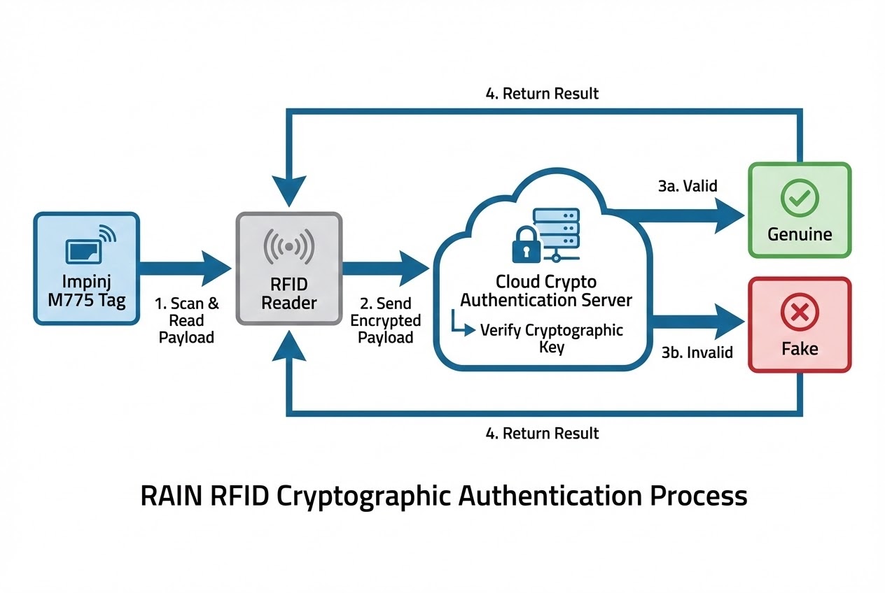 RAIN RFID Cryptographic Authentication Diagram