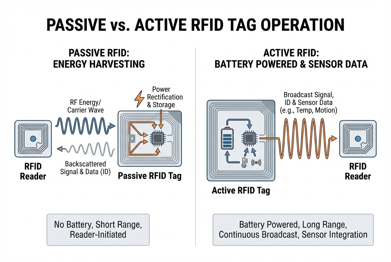 Passive vs Active RFID Architecture