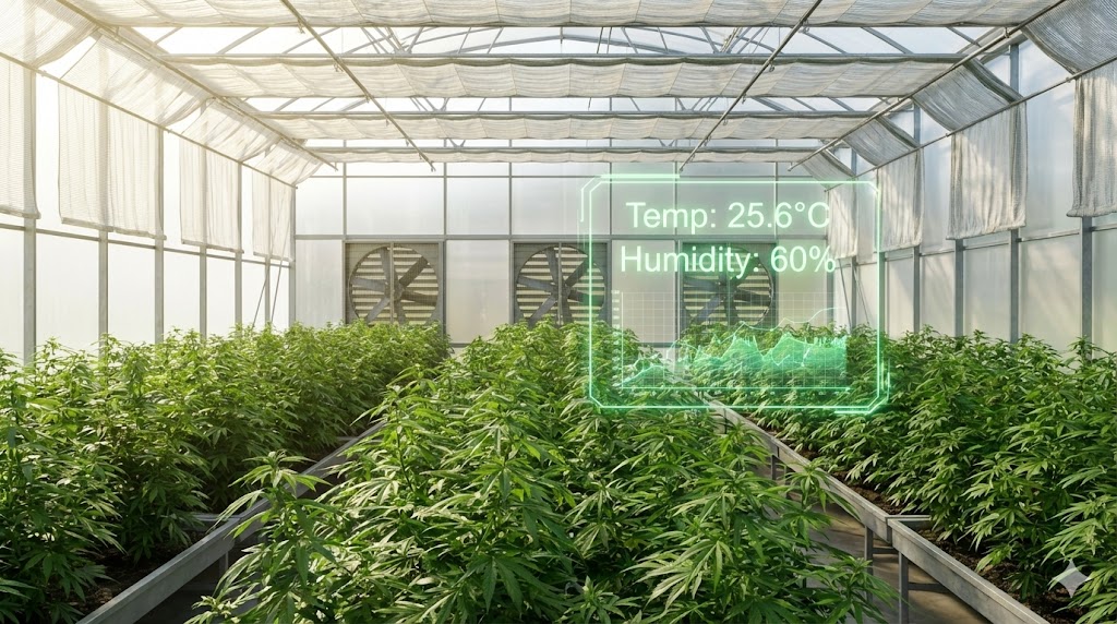 หน้าจอควบคุมระบบโรงเรือนกัญชง